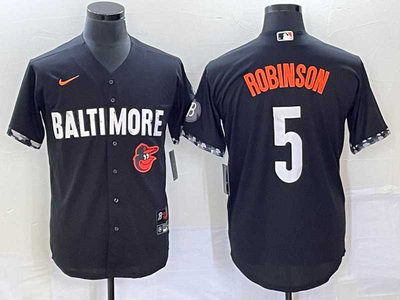 Men%27s Baltimore Orioles #5 Brooks Robinson Black 2023 City Connect Cool Base Stitched Jerseys